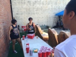 Beer pong against the famous Sapphire