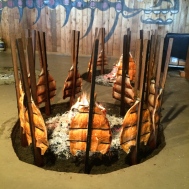 Fire roasted salmon